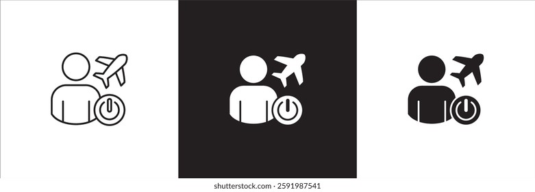 Office day off icon set. Holiday and vacation icon collection. Icon set contain symbol of work, business, travel, job, beach, mountain, summer, umbrella, suitcase. Vector stock illustration.