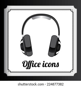 Office design over black background, vector illustration
