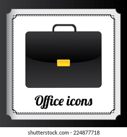 Office design over black background, vector illustration
