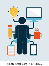 office design over blue background vector illustration