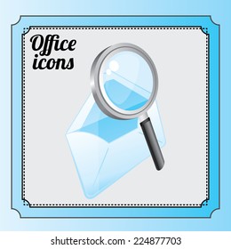 Office design over blue background, vector illustration