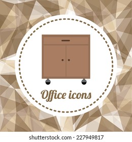 Office design over brown abstract background,  vector illustration
