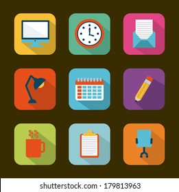 office design over brown background vector illustration