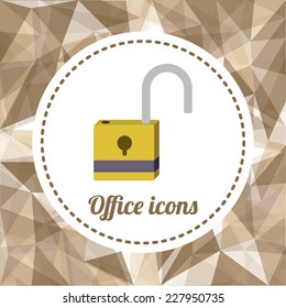 Office design over brown background,  vector illustration