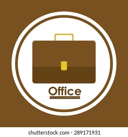 Office design over brown background, vector illustration