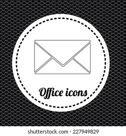 Office design over metal background,  vector illustration