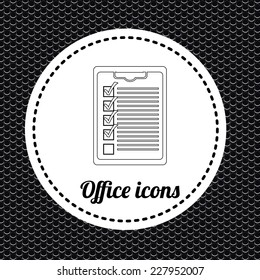 Office design over metal background,  vector illustration