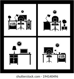 Office design over white background, vector illustration