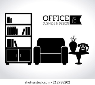 Office design over white background, vector illustration