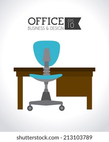 Office design over white background, vector illustration