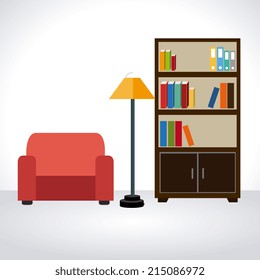 Office design over white background, vector illustration