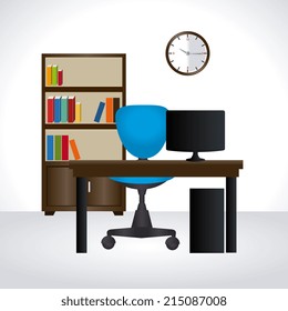 Office design over white background, vector illustration