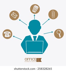 Office design over white background, vector illustration.