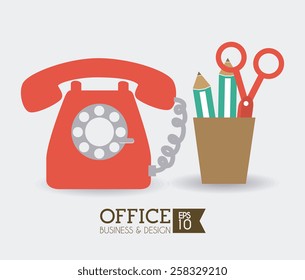 Office design over white background, vector illustration.