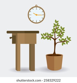 Office design over white background, vector illustration.