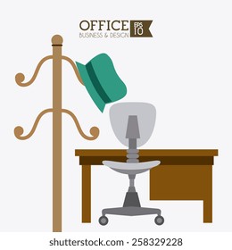 Office design over white background, vector illustration.