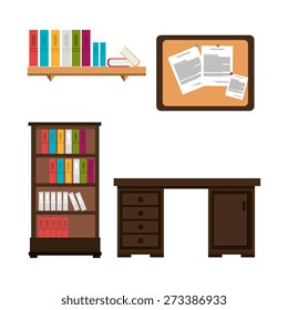 Office design over white background, vector illustration.