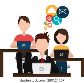 Office design over white background, vector illustration.