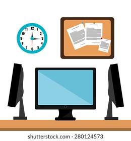 Office design over white background, vector illustration.