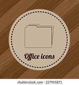 Office design over wooden background,  vector illustration