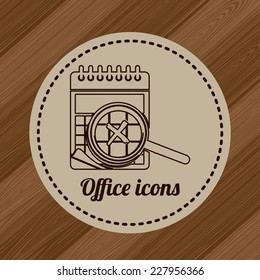 Office design over wooden background,  vector illustration
