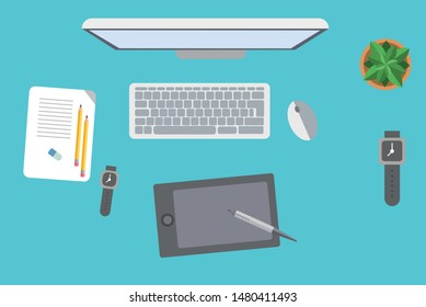 office design top view flat 