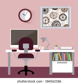 Office design, vector illustration