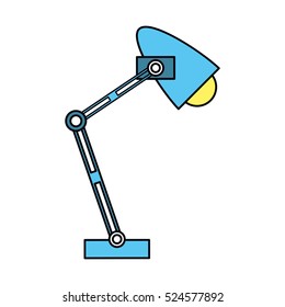 office desk blue lamp light icon