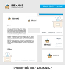 Office desk  Business Letterhead, Envelope and visiting Card Design vector template