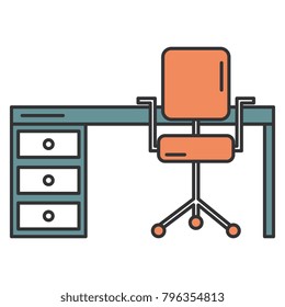 office desk with chair