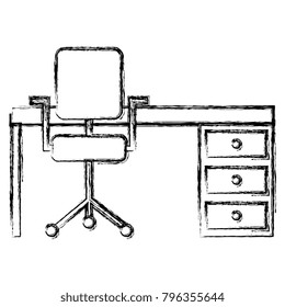 office desk with chair