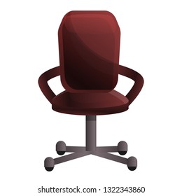 Office desk chair icon. Cartoon of office desk chair vector icon for web design isolated on white background