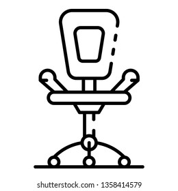 Office desk chair icon. Outline office desk chair vector icon for web design isolated on white background
