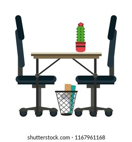 Office desk and chairs
