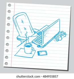 Office desk (coffee break concept)