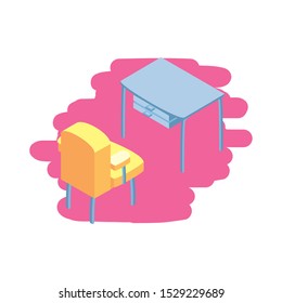office desk with comfortable sofa vector illustration design