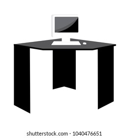office desk with computer