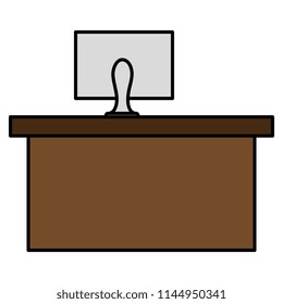 office desk with computer