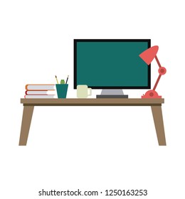 Office desk with computer