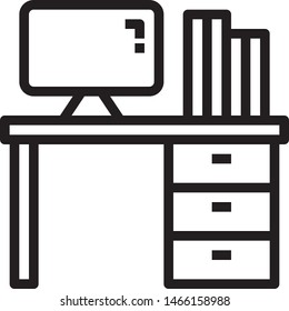 office desk with computer and book