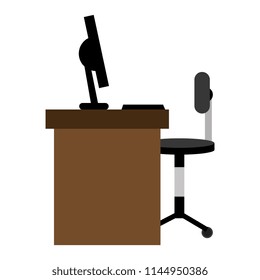 office desk with computer and chair