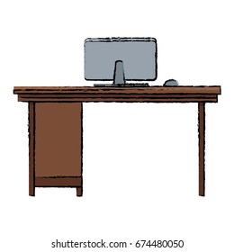 office desk computer workspace furniture