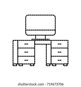 office desk and computer workspace furniture