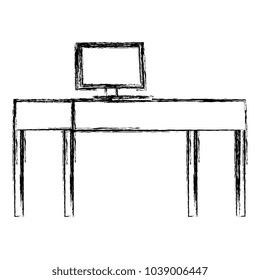 office desk with desktop computer