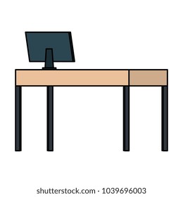 office desk with desktop computer