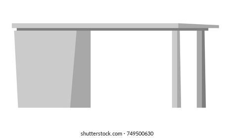 Office desk with drawers vector cartoon illustration isolated on white background.