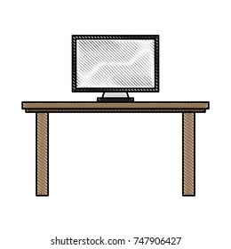 Office desk with elements