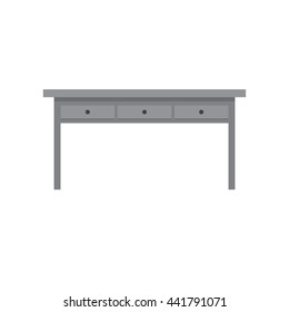 office desk flat design illustration