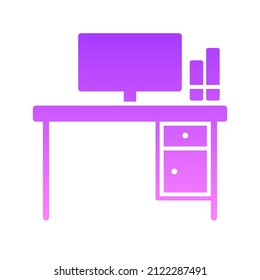 Diseño de un icono de degradado de glifos de Office Desk