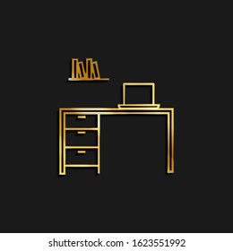 Office, desk gold icon. Vector illustration of golden icon